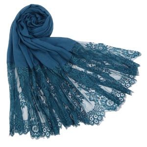 Teal Chantilly Lace Scarf